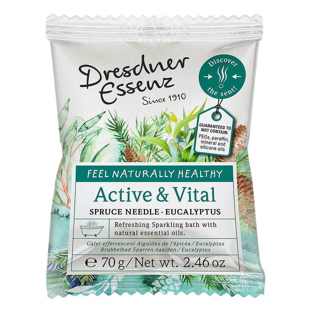 DRESDNER ESSENZ® Pastille effervescente - Active &amp; Vital (Épicéa &amp; Eucalyptus) - 70 g